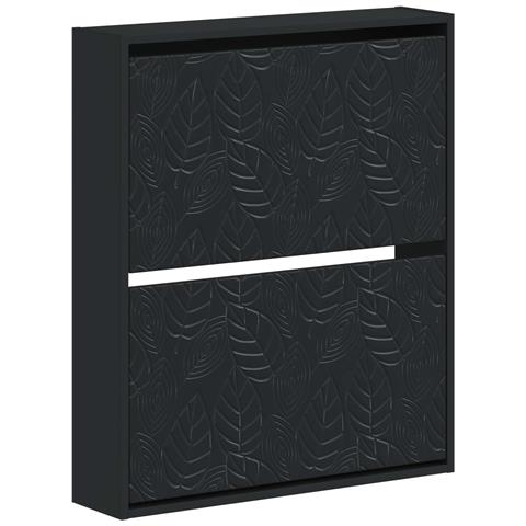 Mobiletto per Scarpe da Muro DELFT 71 x 17 x 86 cm Nero - Foto 1