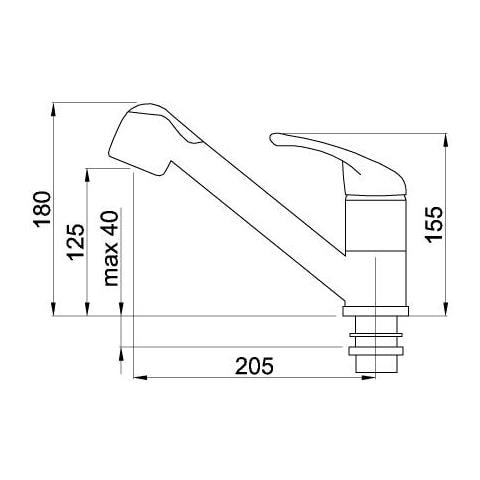 Miscelatore Monocomando Modello Venere 20.5 x 18 cm Colore Titanio 68 - Foto 2