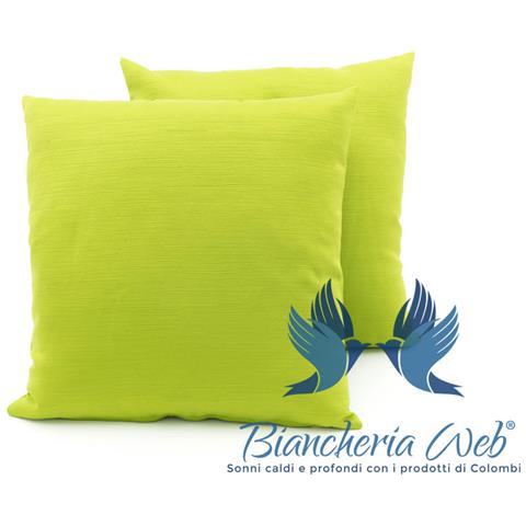 Coppia Cuscini Arredo Imbottiti Tessuto Ottoman In Tinta Unita Colore Verde 29 50x50 Verde 29 - Foto 2