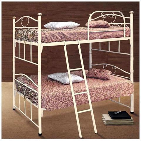 Surplus Letto A Castello In Ferro Colore Panna Misure 83x202xh165 Cm Surplus Letto A Castello In Ferro Colore Panna Misure 83x202xh165 Cm