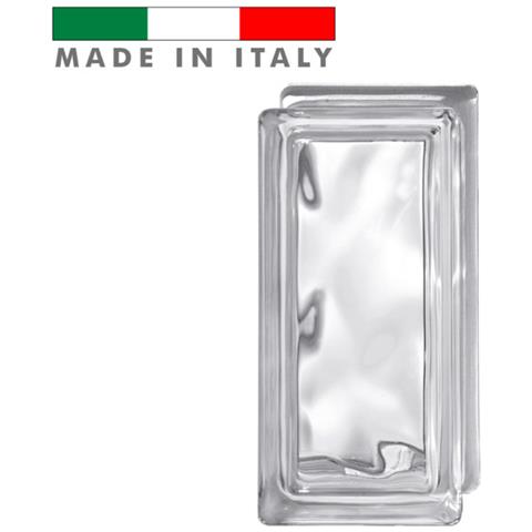 Vetromattone Vetrocemento Mattone In Vetro Ondulato Trasparente Pure 19 X 9 X 8 Cm - Foto 1
