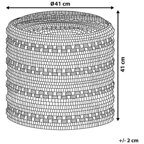 Pouf In Tessuto Bianco / nero 41 X 41 Cm Guntur - Foto 18