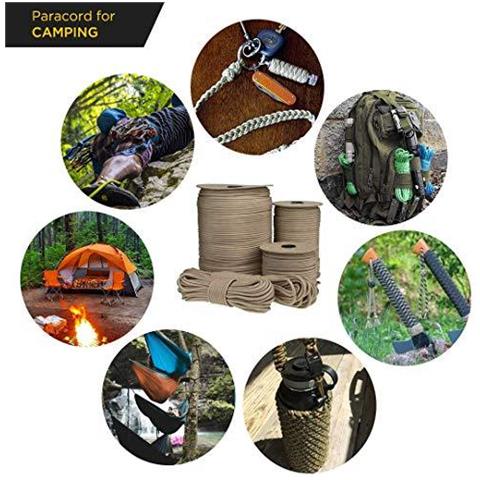 Paracord 550 Del Cavo Dei Paracadute Di Tipo Iii Mil-spec 7 Fili Sopravvivenza (tan 15 M)  - Foto 4