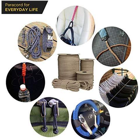 Paracord 550 Del Cavo Dei Paracadute Di Tipo Iii Mil-spec 7 Fili Sopravvivenza (tan 15 M)  - Foto 2