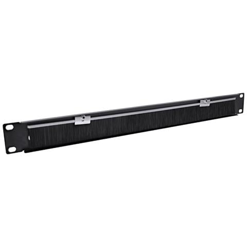 InLine 19" piastra di ingresso cavi con spazzola, 1U, RAL 9005 nero, Pannello spazzolato, Nero, SPCC, Acciaio, 1U, 48,3 cm (19"), 1,2 mm - Foto 2