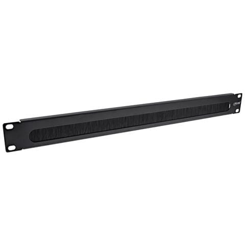 InLine 19" piastra di ingresso cavi con spazzola, 1U, RAL 9005 nero, Pannello spazzolato, Nero, SPCC, Acciaio, 1U, 48,3 cm (19"), 1,2 mm - Foto 1