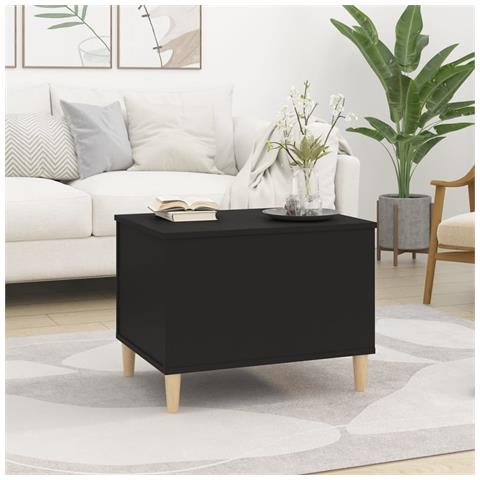 Tavolino Da Salotto Nero 60x44,5x45 Cm In Legno Multistrato - Foto 9