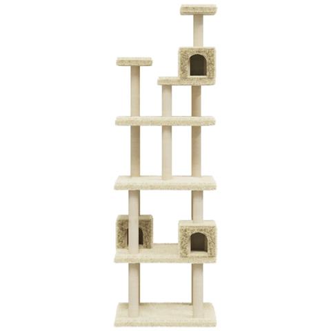 Albero Per Gatti Con Tiragraffi In Sisal Crema 188 Cm - Foto 8