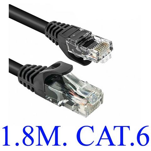 Patc1.8m Cavo Di Rete Lan Plug Rj45 Utp Cat6 Ø 0,56 Lunghezza 1.8m Black - Foto 2