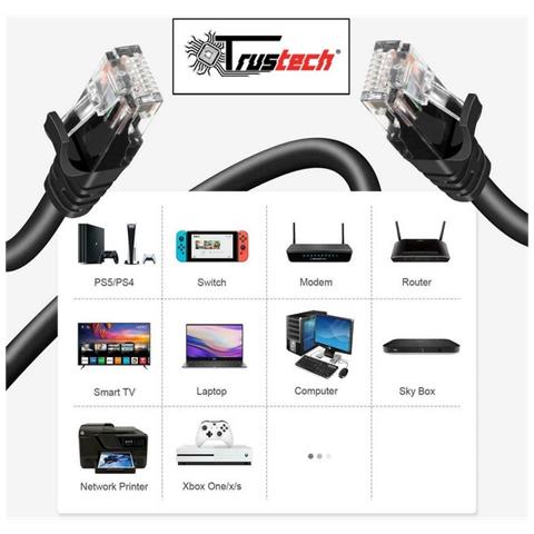 Patc1.8m Cavo Di Rete Lan Plug Rj45 Utp Cat6 Ø 0,56 Lunghezza 1.8m Black - Foto 4