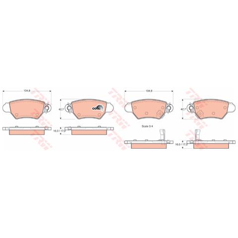 Pattini Freno Opel Astra G Con Abs (98-05) 2.0 I Gdb1352 - Foto 1