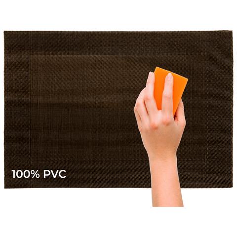 Set Tovagliette Americane Cucina Antiscivolo In Tinta Unita Lavabili In Vari Colori Set 4 Marrone - Foto 5