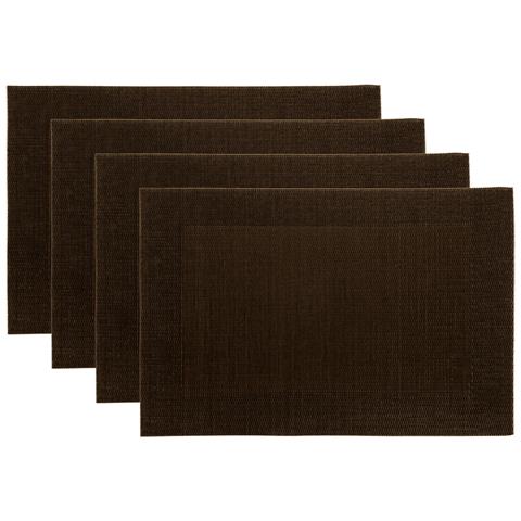 Set Tovagliette Americane Cucina Antiscivolo In Tinta Unita Lavabili In Vari Colori Set 4 Marrone - Foto 1