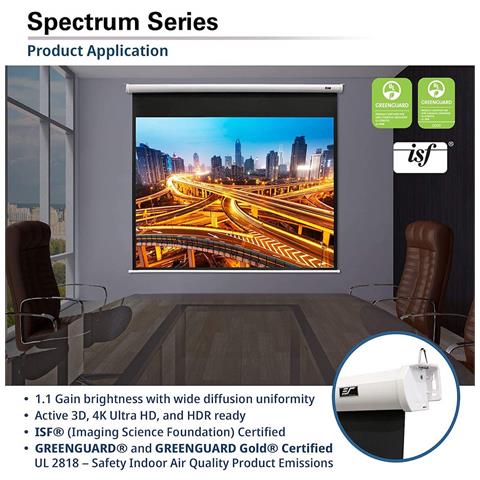 Spectrum - Schermo Per Proiezione Elettrico - 85 Inch Spirito 16:10 185 X 116 (vorlauf 10cm) Maxwhite Adatto Per: Proiettore Normale - Foto 2