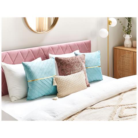 Set Di 2 Cuscini Coneflower 45 X 45 Cm Azzurro A Strisce - Foto 1