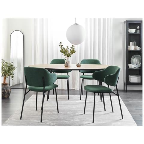 Set Di 2 Sedie Tessuto Verde Kenai - Foto 1