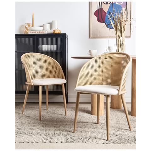 Set Di 2 Sedie Da Pranzo Metallo Legno Chiaro Cornell - Foto 1