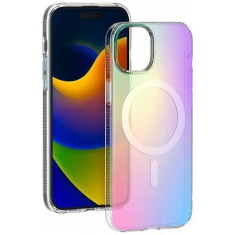 Cover Compatibile Magsafe Con Riflessi Olografici Per Iphone 15 Plus, Multicolore - Foto 1