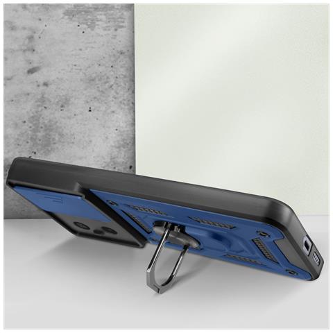 Cover Per Xiaomi Redmi Note 13 Pro 5g Anello Supporto Coprifotocamera, Blu Scuro - Foto 2