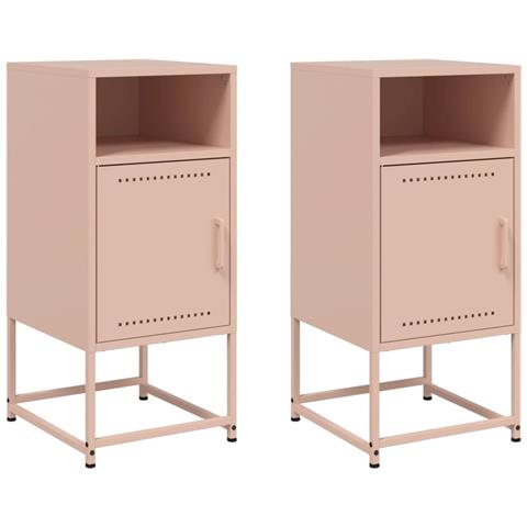 Comodini 2 Pz Rosa 36x39x78 Cm In Acciaio - Foto 1