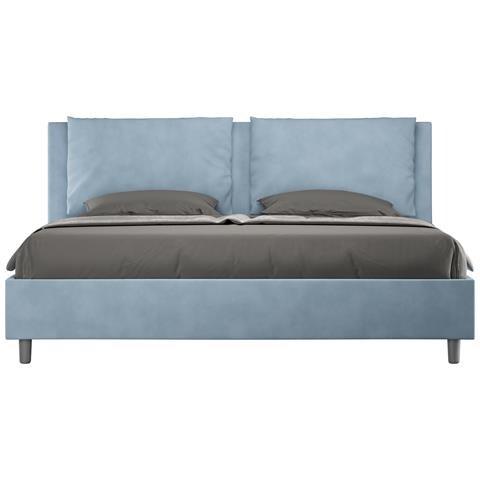 Letto Contenitore Imbottito 180x200 Microfibra Azzurro Antea - Foto 1