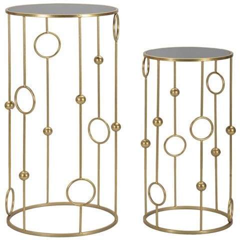 Tavolinetto Cage Coppia Cm Ø50x100-40x80 - Foto 1