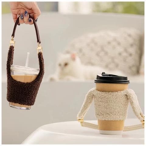 Custodia Staccabile Per Tazza Da Caffè In Peluche Con Manico - Foto 3