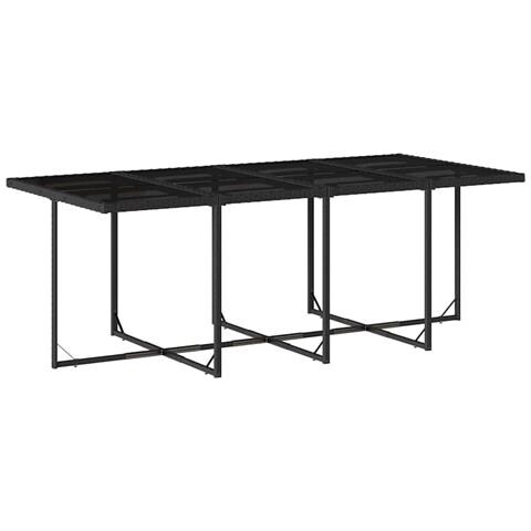 Set da Pranzo da Giardino 13pz con Cuscini Nero in Polyrattan - Foto 2