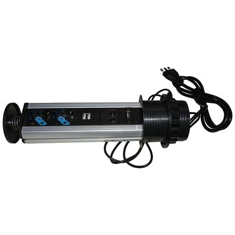 Multipresa A Scomparsa Con 2 Porte Alimentazione Ita-schuko 2 Porte Usb + 1 Rj45 + 1 Rj11 + 1 Hdmi Femmina - Foto 1