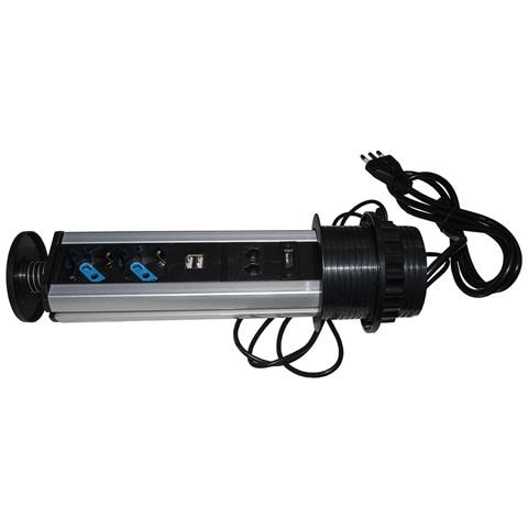 Multipresa A Scomparsa Con 2 Porte Alimentazione Ita-schuko 2 Porte Usb + 1 Rj45 + 1 Rj11 + 1 Hdmi Femmina - Foto 2