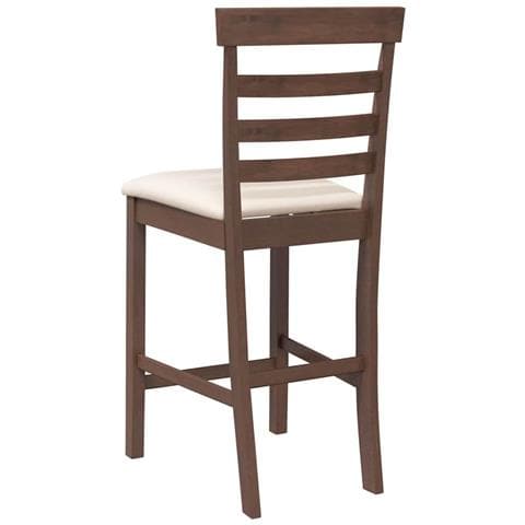 Sgabelli da Bar con Cuscini 2pz Marrone Legno Massello di Hevea - Foto 2