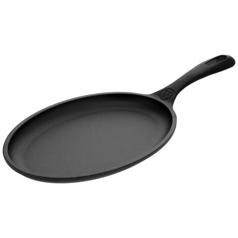 32036 Padella Per Fajita In Ghisa Smaltata Induzione Da 25 Cm, Fuoco, Barbecue, Forno Nero - Foto 1