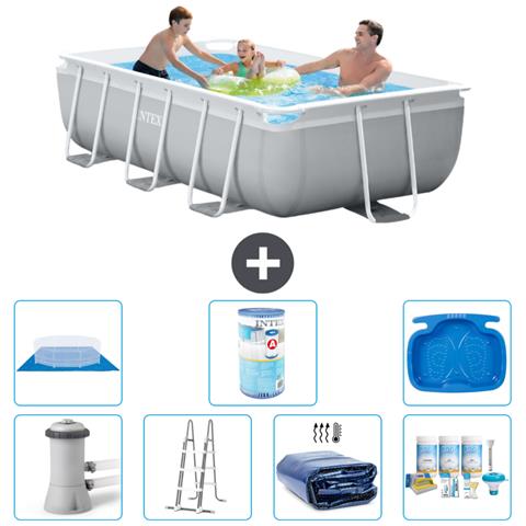 Piscina Fuori Terra - Rettangolo - 300x175x80 Cm - Grigio - Include Accessori Coordinati A2382 - Foto 1