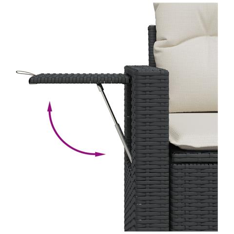 Set Divani Da Giardino Con Cuscini 8 Pz Nero In Polyrattan - Foto 2