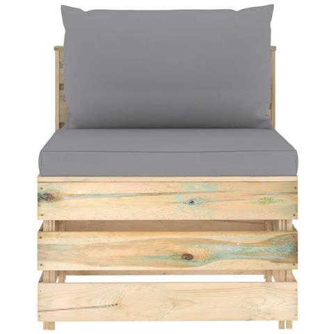 Lusso Casadino -  Divano Centrale Modulare Con Cuscini In Legno Impregnato Verde - Foto 1