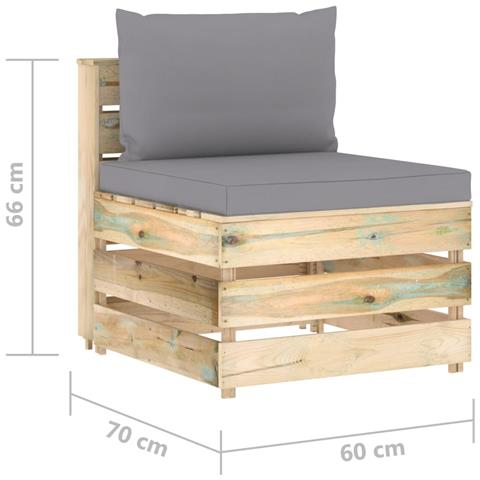 Lusso Casadino -  Divano Centrale Modulare Con Cuscini In Legno Impregnato Verde - Foto 6