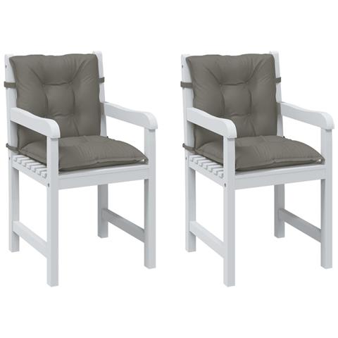 Cuscini Sedia Schiena Bassa 4 Pz Grigio Mélange 100x50x7 Cm - Foto 8