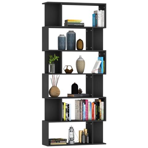 Libreria /divisorio Nero 80x24x192 Cm In Legno Ingegnerizzato - Foto 2