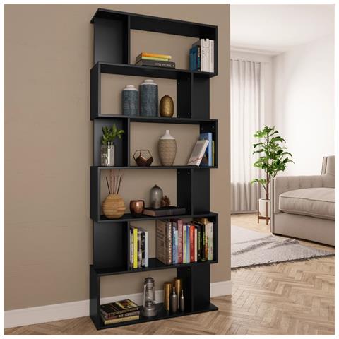 Libreria /divisorio Nero 80x24x192 Cm In Legno Ingegnerizzato - Foto 8