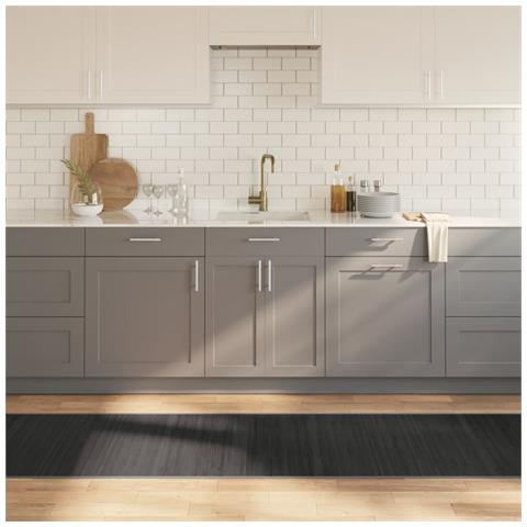 Tappeto Rettangolare Grigio 70x300 Cm In Bambù - Foto 8