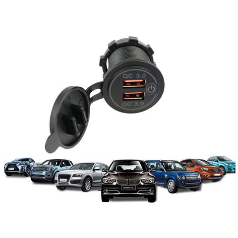 Caricabatterie Da Auto Doppio Qc3.0 Con Interruttore Black+red - Foto 7