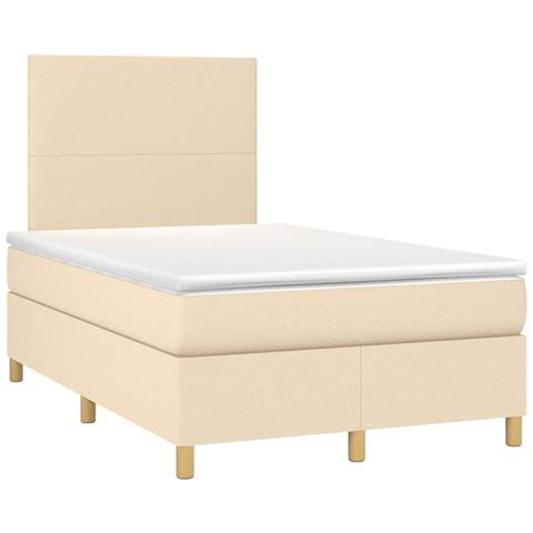 Giroletto a Molle con Materasso Crema 120x190 cm in Tessuto - Foto 1