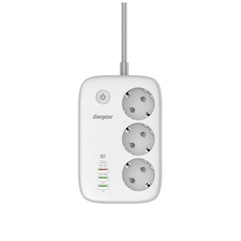 PRESA MULTIPLA ENERGIZER 3 SCHUKO + 4 USB A CON INTERRUTTORE E WIFI - Foto 1