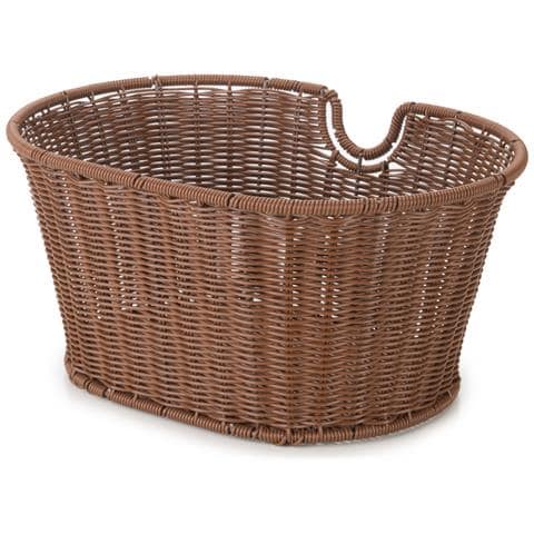 Cestino Anteriore Plastificato Ovale Senza Attacchi Colore Marrone, Misure Cm (l X P X A) 39 X 29 X 18 - Foto 1