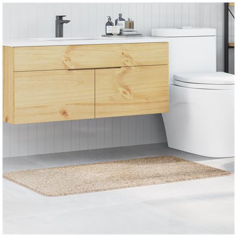 Tappetino da bagno rettangolare crema 70x120 cm polipropilene antiscivolo - Foto 2