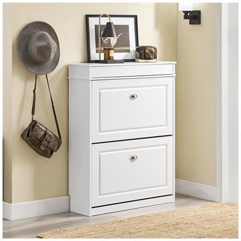 Armadio Portascarpe Con Ante Ribaltabili, Bianco, Modello Fsr78-l-w - Foto 2