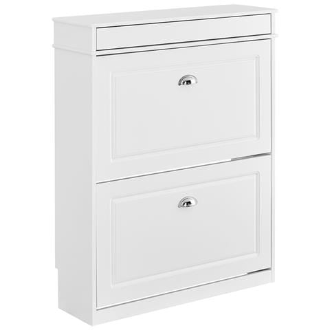 Armadio Portascarpe Con Ante Ribaltabili, Bianco, Modello Fsr78-l-w - Foto 1