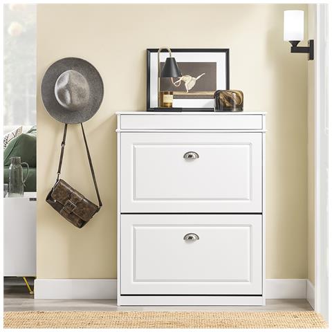 Armadio Portascarpe Con Ante Ribaltabili, Bianco, Modello Fsr78-l-w - Foto 7