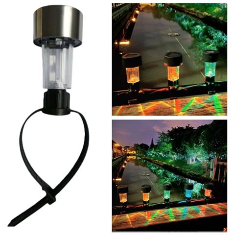 Luce Solare Da Giardino Con Fascette In Acciaio Inossidabile - Confezione Da 6, Perfetta Per Decorazioni Esterne Multicolor - Foto 2