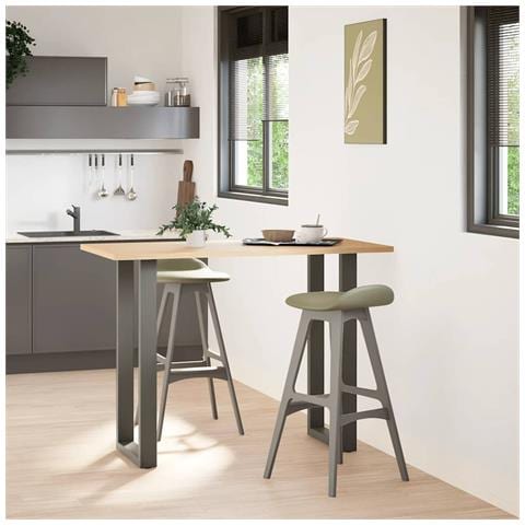 Gambe per tavolo da bar a forma di U 2 pz Antracite 50x(100-101) cm Acciaio - Foto 2